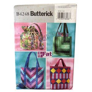 Butterick B4248 Sewing Pattern Fat Quarter Bags One Size Tote & Drawstring Desig